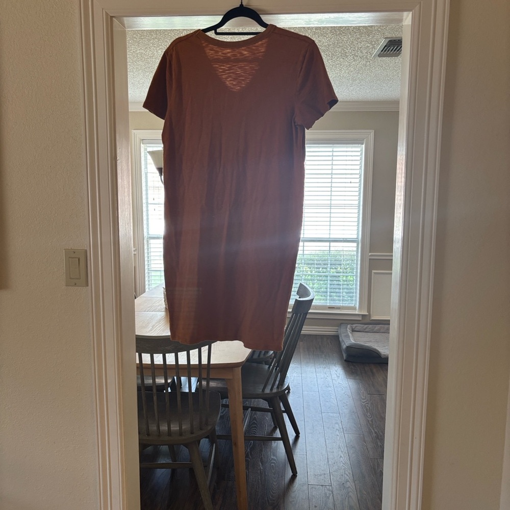 Universal Thread Mustard V-Neck T shirt Dress